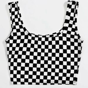 Checker crop top